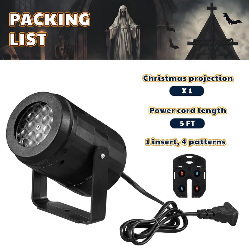 VIHOSE Halloween Skull Projector Hologram Lights for Decoration Outdoor 4 in 1 Projector Digital Decoration Kit for Holiday Indoor Party Yard Decor - Image 2